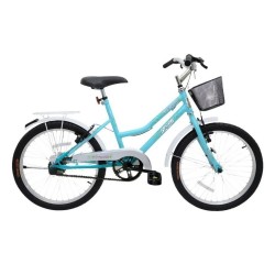 Bicicleta Infantil Cairu Princess 20 com Cesto Azul e Branco