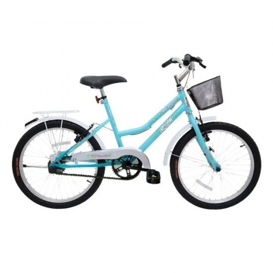 Bicicleta Infantil Cairu Princess 20 com Cesto Azul e Branco Bicicleta Infantil Cairu Princess 20 com Cesto Azul e Branco